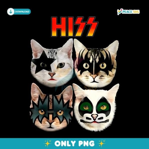 Kiss Cat Hiss Album Parody Graphic PNG