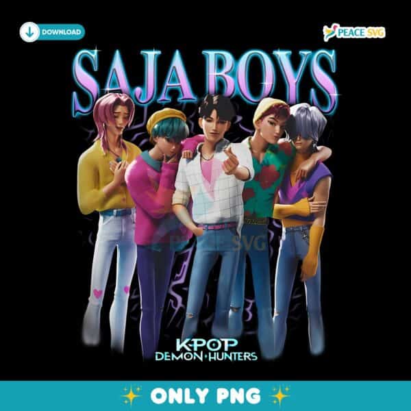 Kpop Demon Hunters Saja Boys Heartthrob Comfort Colors PNG