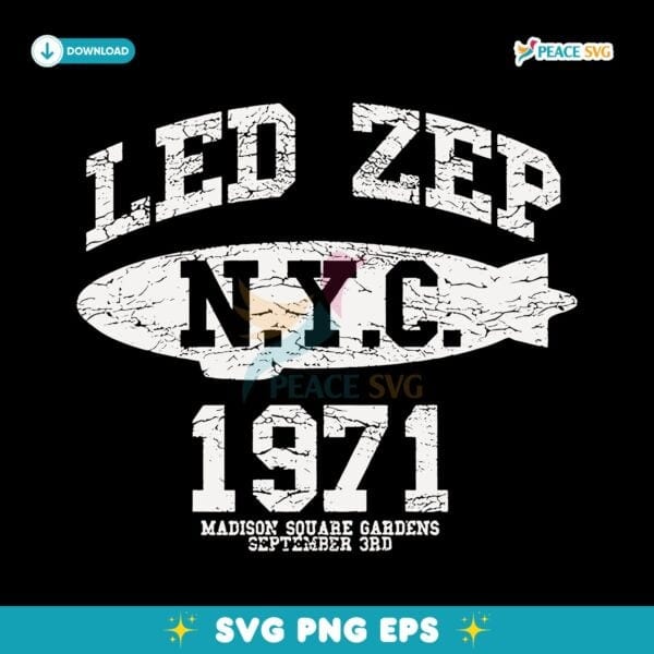 Led Zeppelin Madison Square Garden 1971 Concert SVG