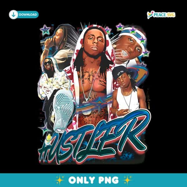 Lil Wayne Rap Hustler Collage Tribute Streetwear PNG