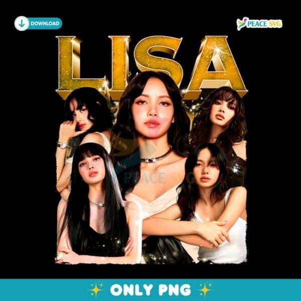 Lisa Bootleg Style Blackpink Vintage Kpop Fan Art PNG