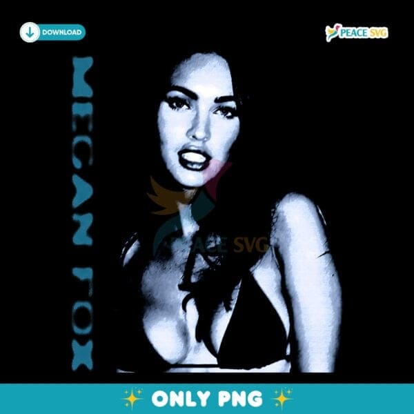 Megan Fox Dark Blue Aesthetic PNG