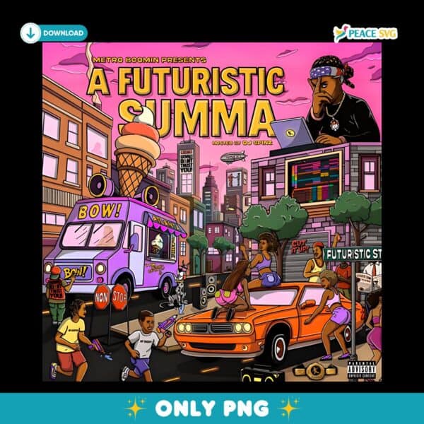 Metro Boomin A Futuristic Summa Cartoon Hip Hop Album PNG