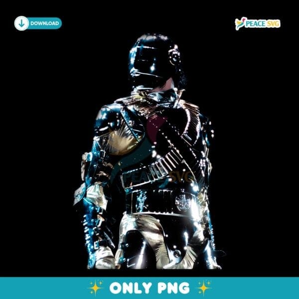 Michael Jackson Metallic Armor Stage Outfit Graphic PNG