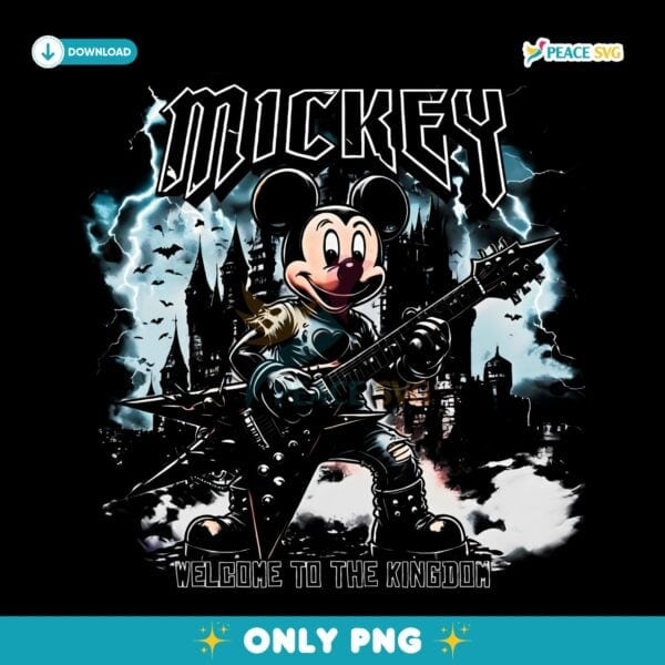 Mickey Mouse Heavy Metal Rock Band PNG