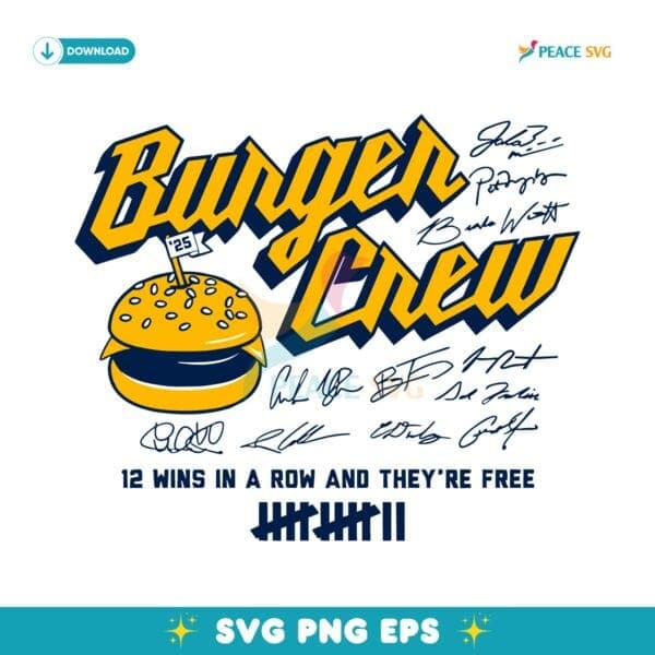 Milwaukee Brewers Burger Crew 12 Wins In A Row Free Burgers SVG