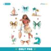 Moana Ocean Adventure With Heihei Waves Palm Tree Bows PNG