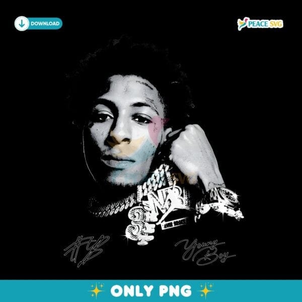 Nba Youngboy Monochrome Hip Hop Portrait Design PNG