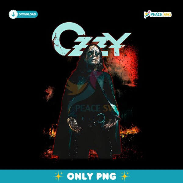 Ozzy Halloween Cape Dark Gothic Cloak Fire Scene PNG