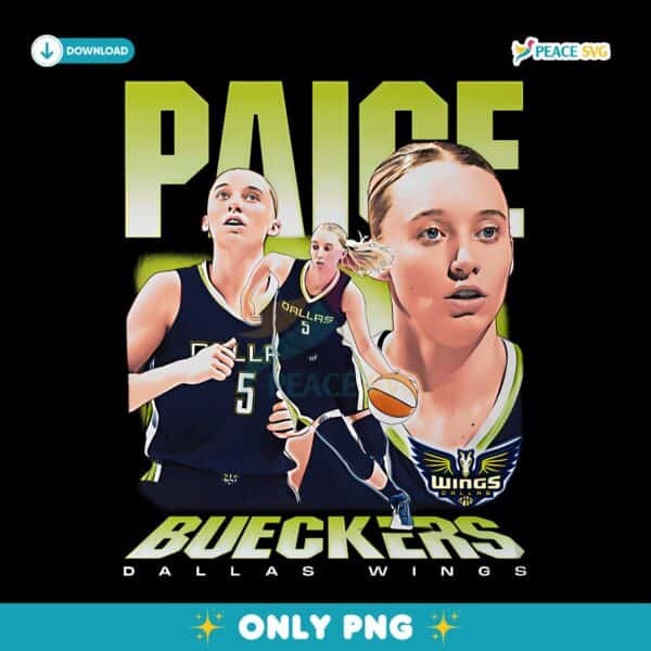 Paige Bueckers Dallas Wings Basketball Vintage PNG