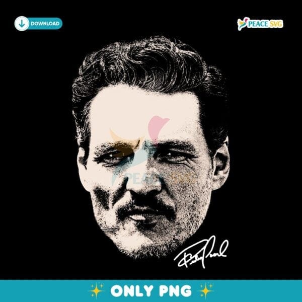 Pedro Pascal Portrait Retro Fan Art PNG