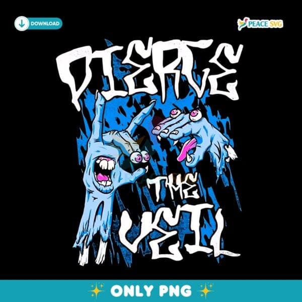 Pierce The Veil Inspired Vintage Rock Y2K Hand Graphic PNG