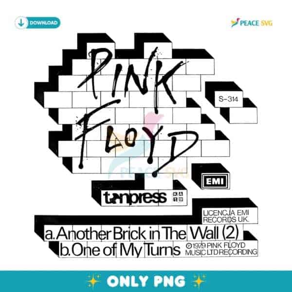 Pink Floyd Another Brick In The Wall Retro Record Poster PNG