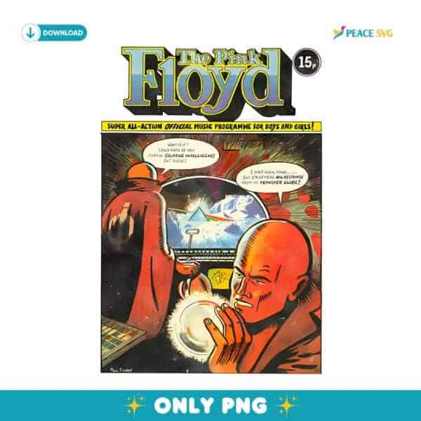 Pink Floyd Comic Book Style Retro Music Programme PNG
