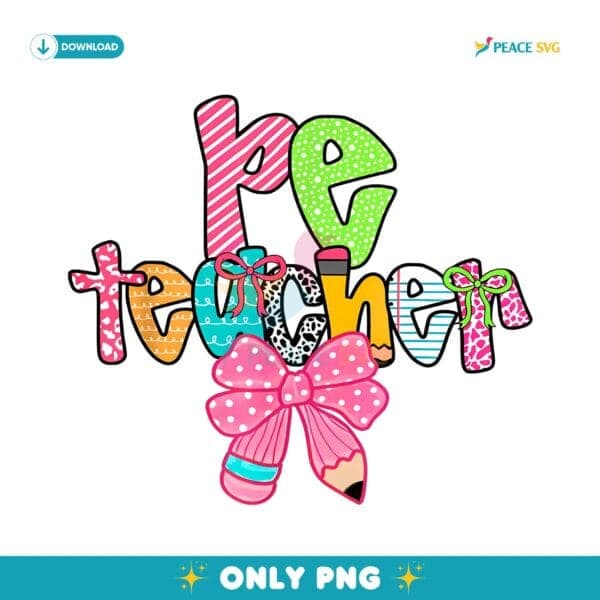 Preschool Teacher Preppy Back To School Coquette PNG