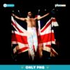 Queen Freddie Mercury Union Jack Flag Concert Iconic Rock PNG