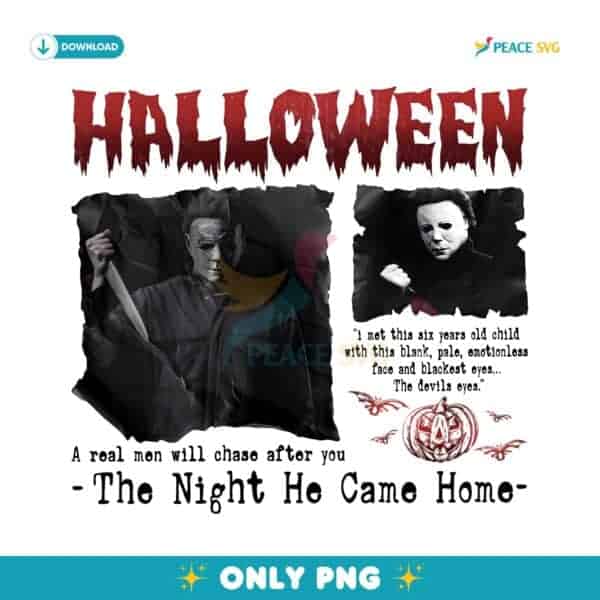 Retro Halloween Michael Myers Horror Character Sublimation Scary Movie PNG