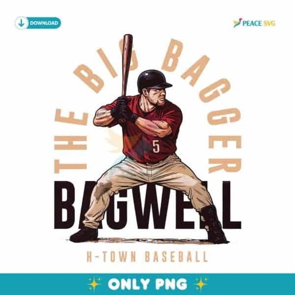 Retro Style Jeff Bagwell Houston Baseball The Big Bagger PNG