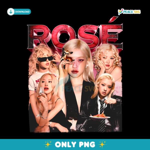Rose Blackpink Red Aesthetic Collage Bootleg Kpop PNG