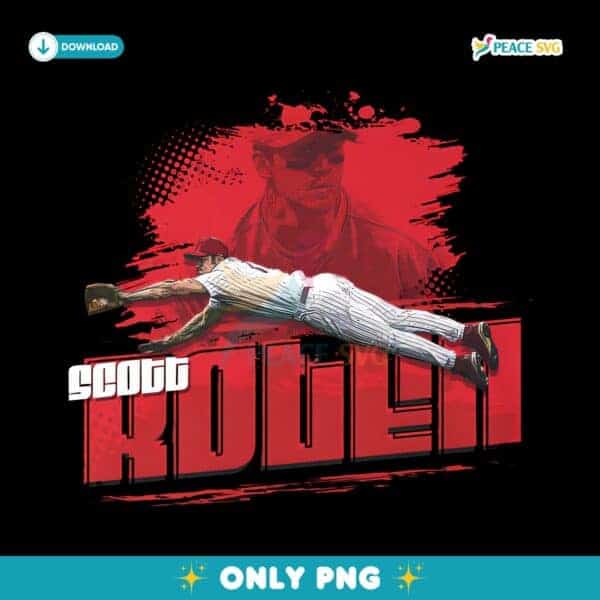 Scott Rolen Philadelphia Phillies Diving Catch Vintage Baseball PNG