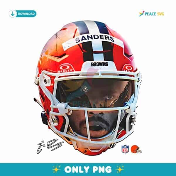 Shedeur Sanders Browns Football Shutuppls Helmet Portrait PNG