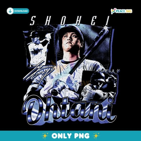 Shohei Ohtani Los Angeles Baseball Grunge Graphic PNG