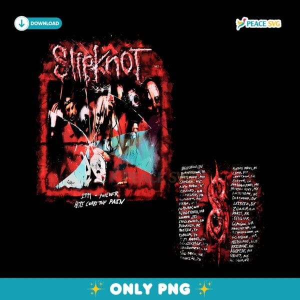 Slipknot 1999 Forever Here Comes The Pain Red Masked Band Photo PNG