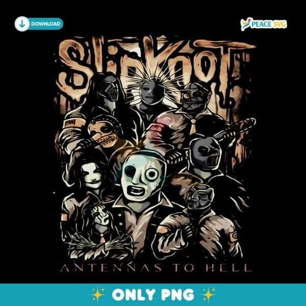 Slipknot Antennas To Hell Horror Masked Band Portrait Music Graphic PNG