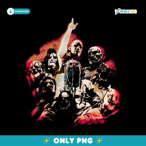 Slipknot Band Members Red Grunge Rock Metal Group PNG