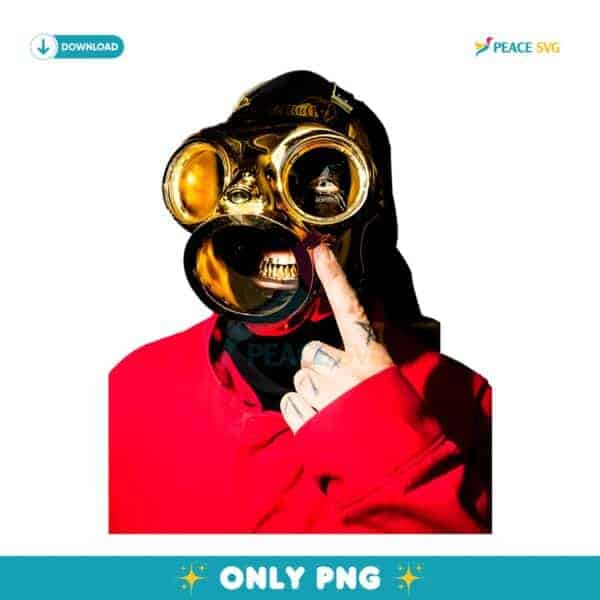 Slipknot Gas Mask Gold Lens Red Hoodie Metal PNG
