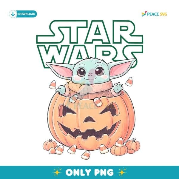 Star Wars Grogu Pumpkin Halloween PNG