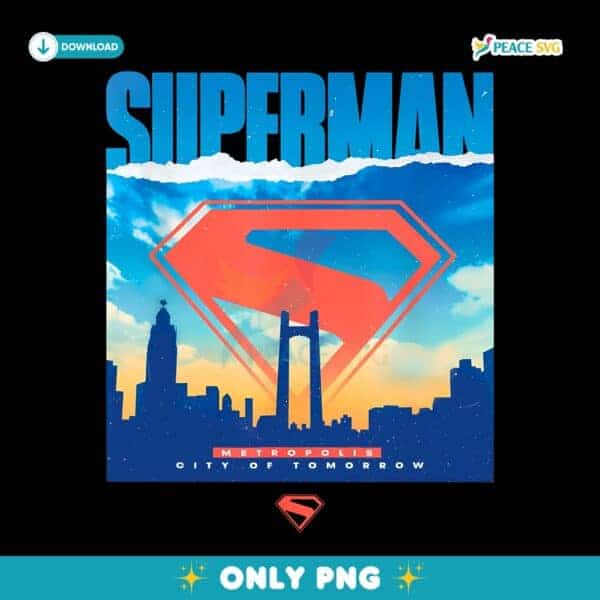 Superman Metropolis City Of Tomorrow Ripped Poster PNG