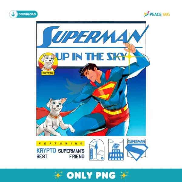 Superman Up In The Sky Poster Krypto The Superdog PNG