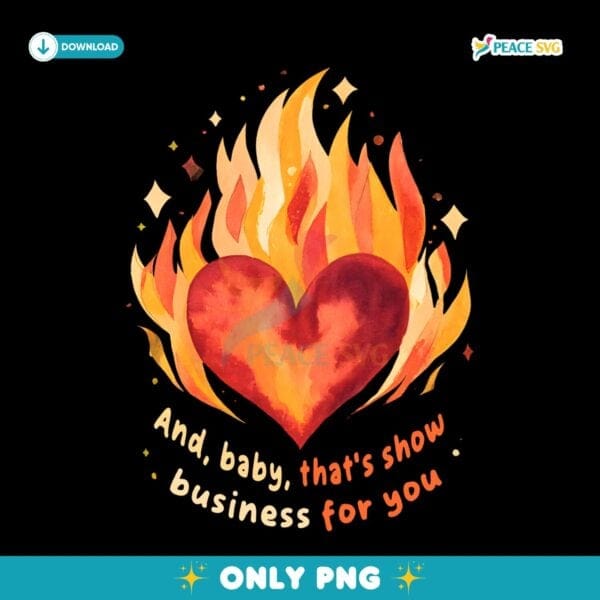 Taylor Swift Heart On Fire Showgirl Era Concert Fan PNG