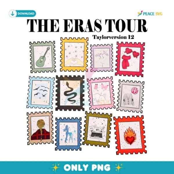 Taylor Swift Stamps Collection Ts12 The Eras Tour Album Icons PNG