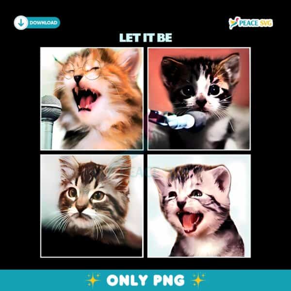 The Beatles Cat Funny Let It Be Parody PNG
