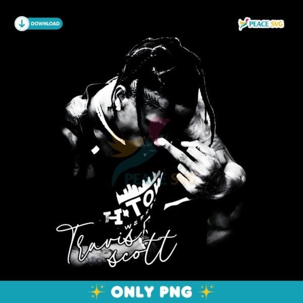 Travis Scott H Town Middle Finger Rap Tour Fanart PNG