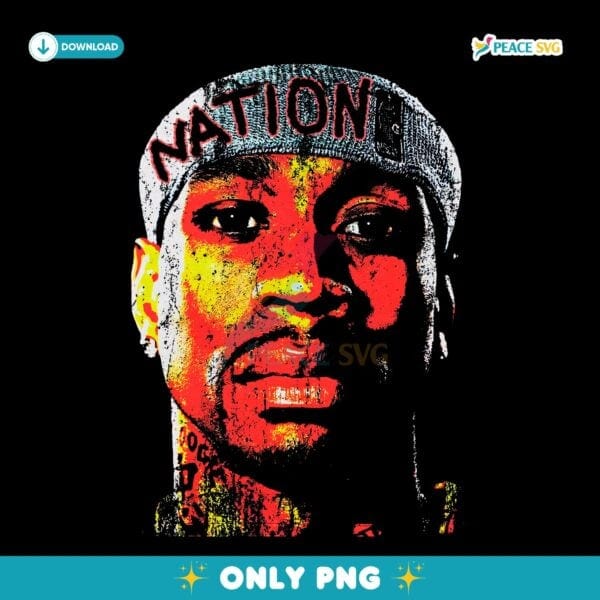 Vintage Allen Iverson Nation Headband Graphic PNG