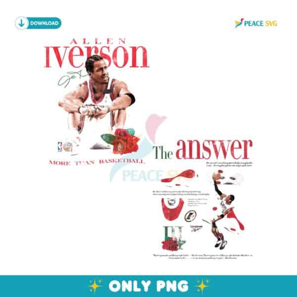 Vintage Allen Iverson The Answer More Than Basketball PNG