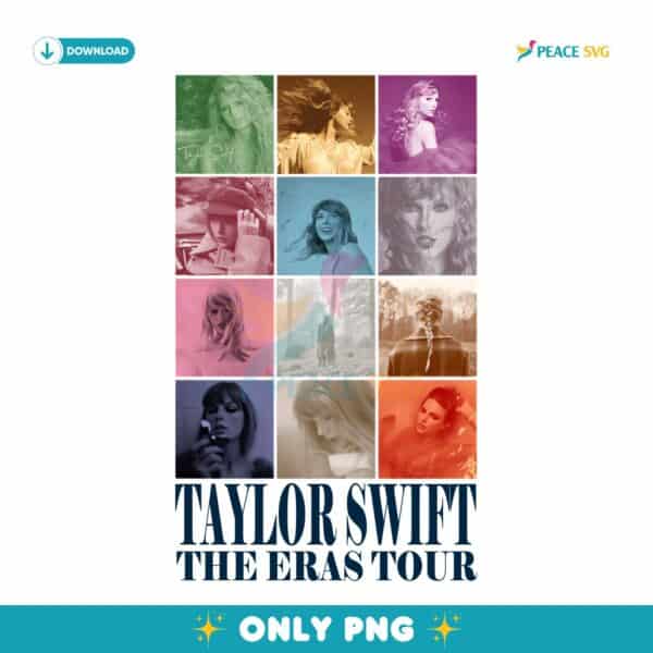 Vintage Color Block Album Taylor Swift Eras Tour The Life Of A Showgirl PNG