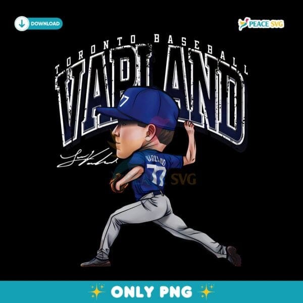 Vintage Louie Varland Toronto Baseball Cartoon Style Pitching Character PNG