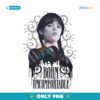 Wednesday Addams Born Uncomfortable Gothic Portrait PNG