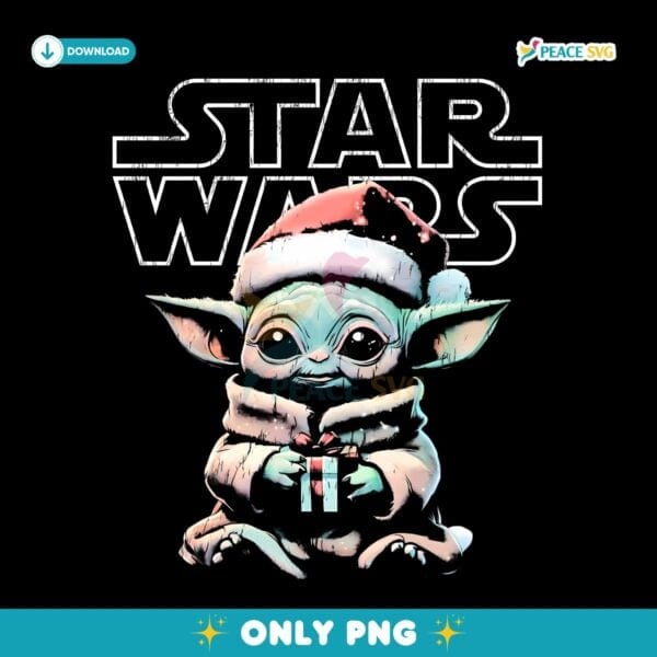 Baby Yoda Christmas Star Wars Grogu Santa Hat PNG