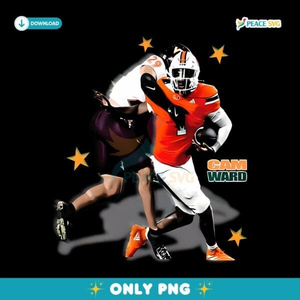 Cam Ward Miami Hurricanes College Football Quarterback PNG