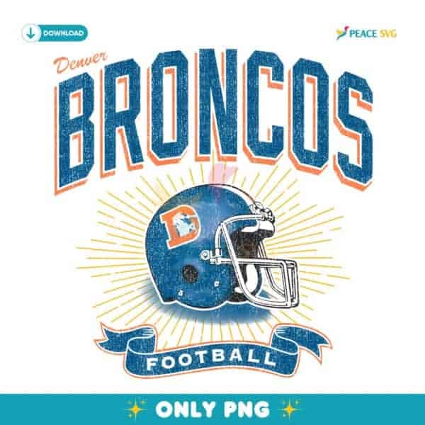 Denver Broncos Historic Prime Football Helmet PNG
