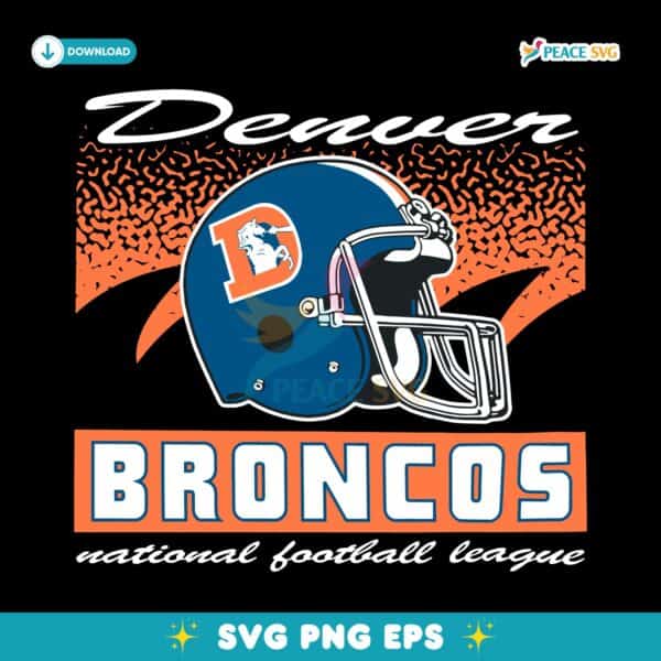 Denver Broncos Historic Waver Football Helmet SVG