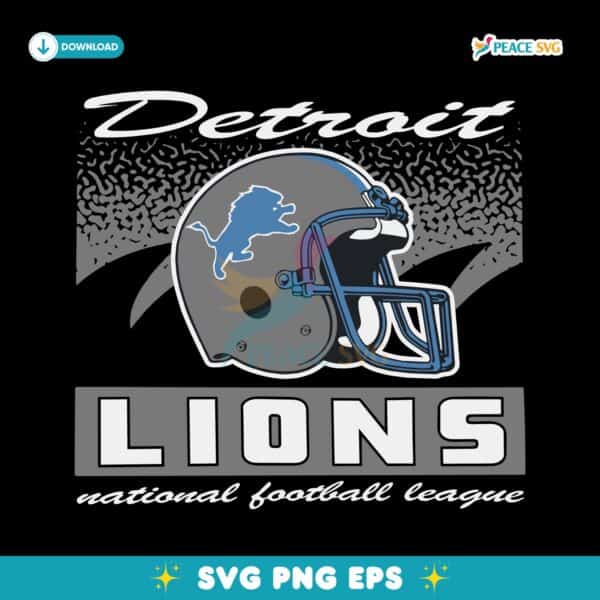 Detroit Lions Historic Waver Football Helmet SVG