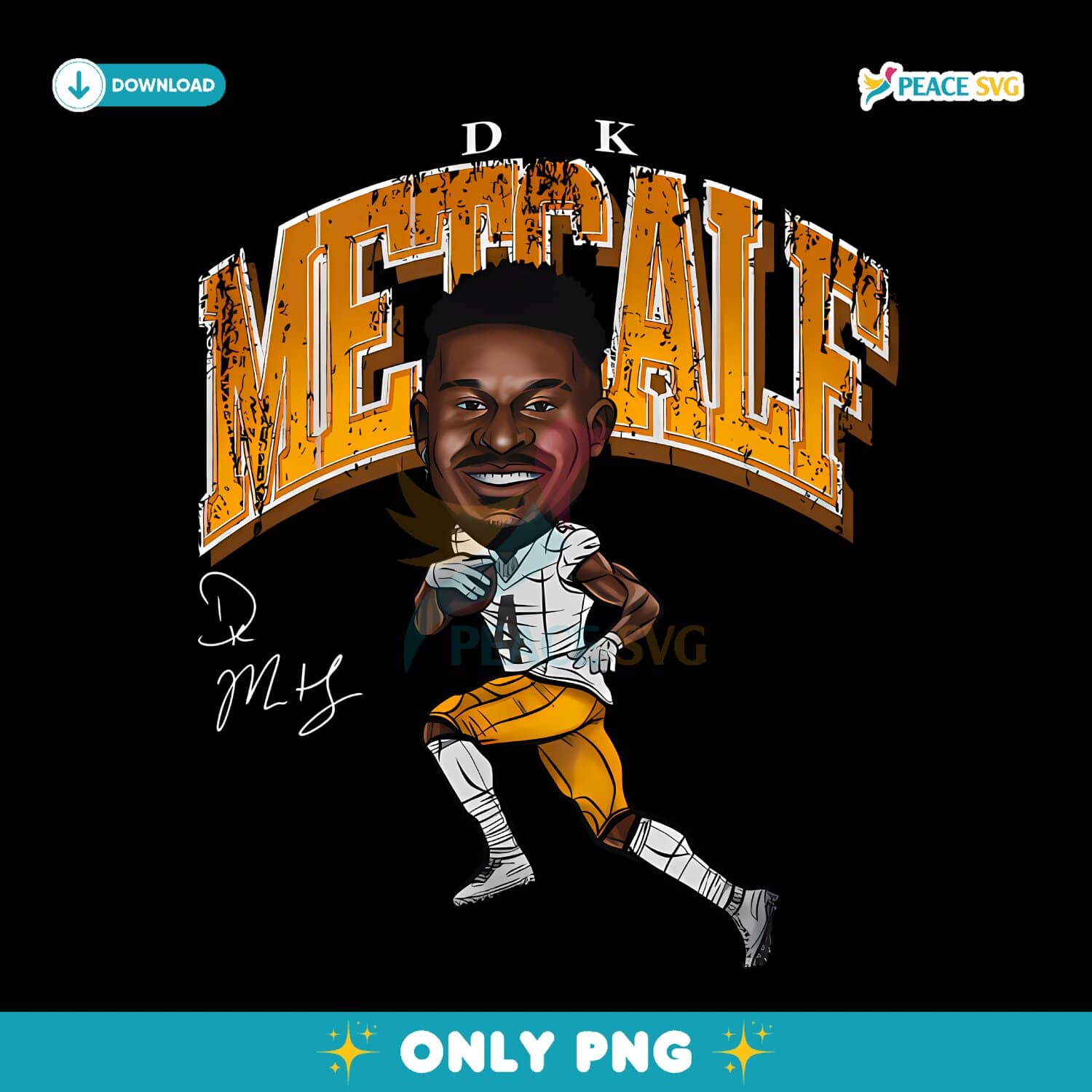 Dk Metcalf Pittsburgh Cartoon Football PNG