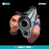 Dua Lipa With Gun Funny Meme Graphic PNG