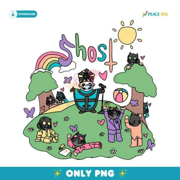 Ghost Band Vintage Cartoon Pastel Art PNG